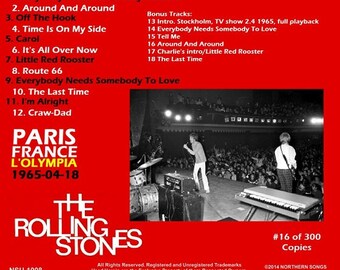 The Rolling Stones Live Paris France 1965 April 18th Cd - Etsy