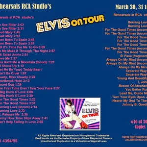 Elvis Presley on Tour Rehearsals at RCA Studio's March 1972 LTD 2CD - Etsy