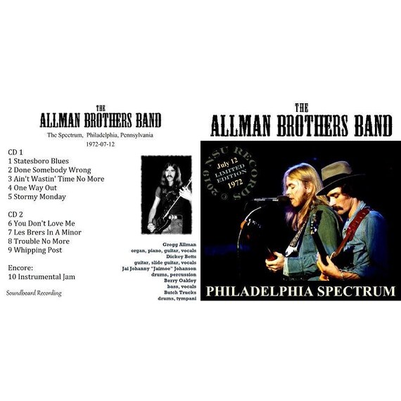 Allman Brothers Band Live Philadelphia at the Spectrum 1972 07.12