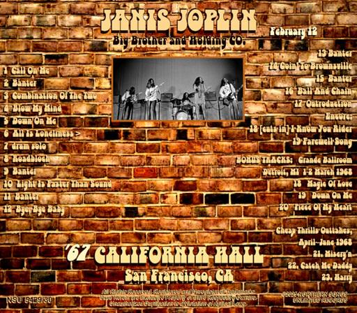 Janis Joplin California Hall in San Francisco 1967 February 12, LTD 2CD ...
