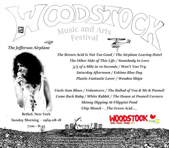 Jefferson Airplane Live at the Woodstock Festival 1969 LTD 2CD - Etsy