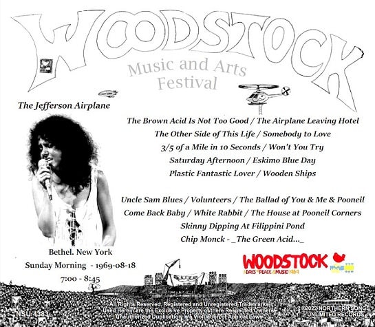 Jefferson Airplane Live at the Woodstock Festival 1969 LTD 2CD - Etsy