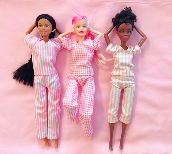 Pyjamas for Barbie and Sindy Sized Dolls by Emilys Boutique Etsy