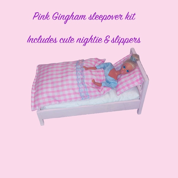 Gingham Sleepover Kit (Pink or Blue)