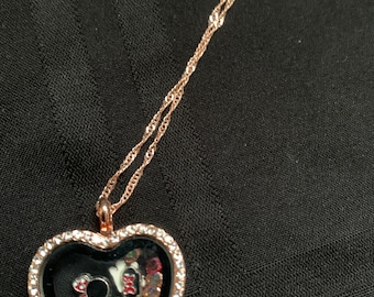 Minnie inspired heart floating charm locket