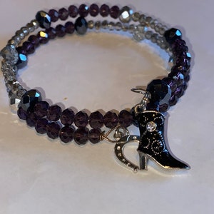 Deep purple cowgirl beaded bracelet #VJJ63
