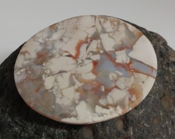 Large brecciated agate cabochon