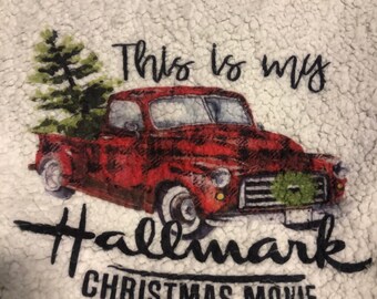 Oversized throw blanket.  hallmark Christmas movie watching blanket. Movie blanket. Christmas movie watching blanket