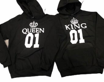 King and queen hooded sweatshirts / couples hoodies