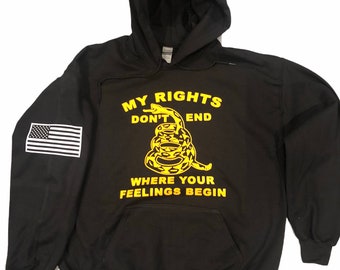 Mis derechos no terminan donde comienzan tus sentimientos sudadera con capucha no me pises