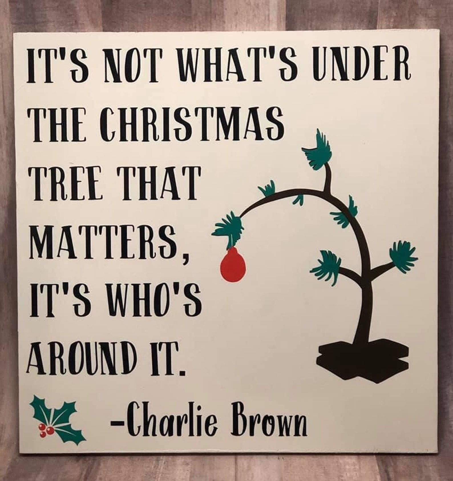 12 X 12 Wooden Sign. Charlie Brown Christmas Tree Quote Etsy