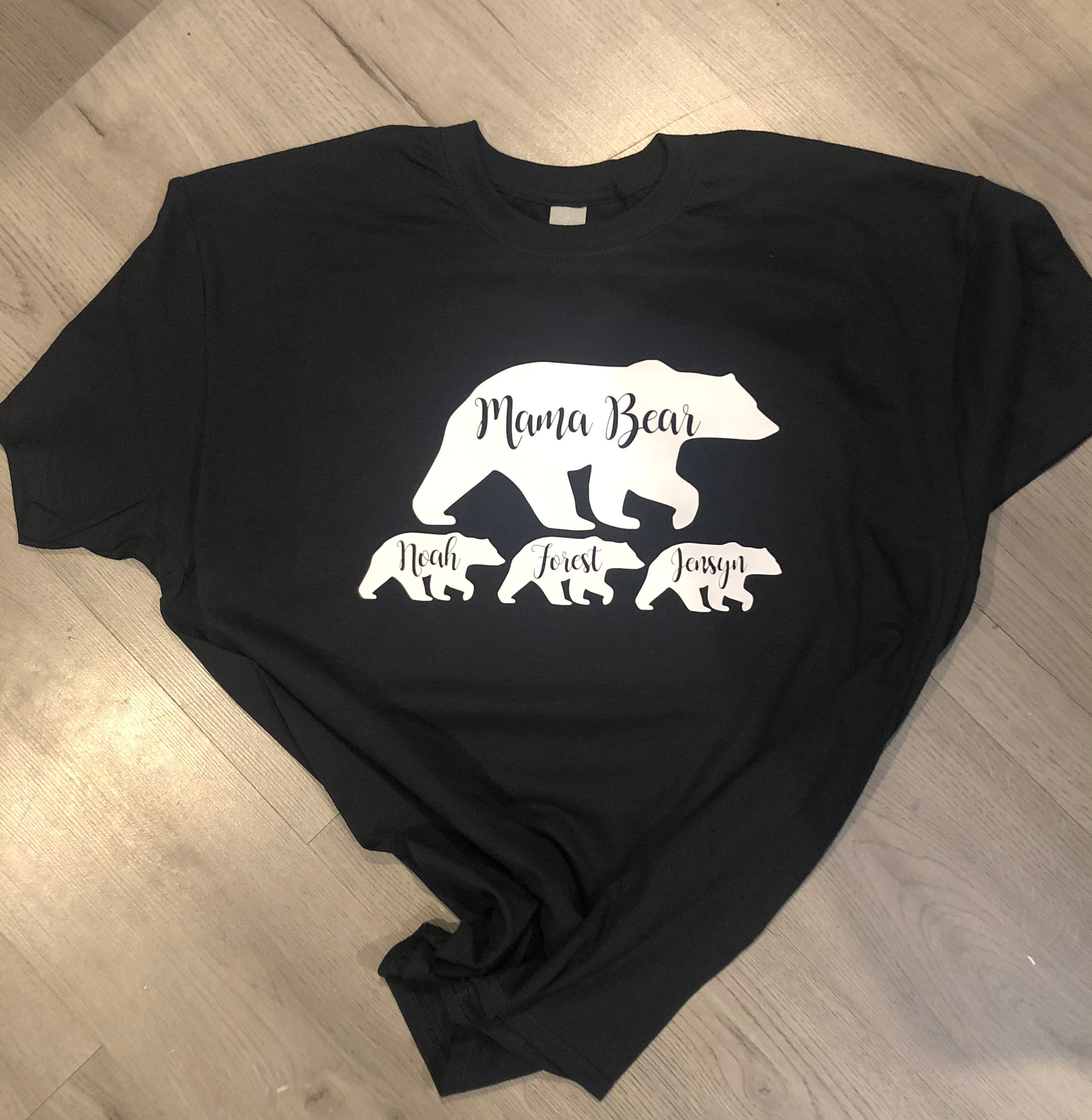 Custom Mothers Shirt. Mama Bear T Shirt 