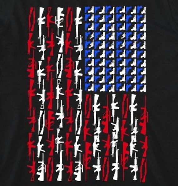 American flag shirt with guns sales