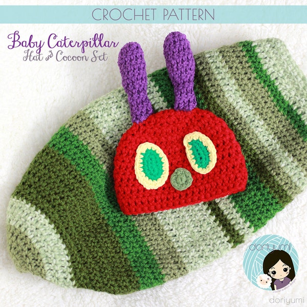 Baby Caterpillar Hat & Cocoon Set Crochet Pattern