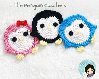 Little Penguin Coasters Crochet Pattern
