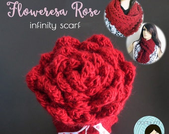 Floweresa Rose Infinity Scarf Crochet Pattern