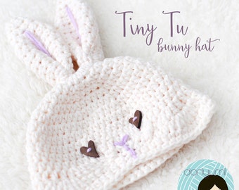 Tiny Tu Bunny Baby Hat Crochet Pattern