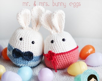 Mr. & Mrs. Bunny Eggs Easter Crochet Pattern