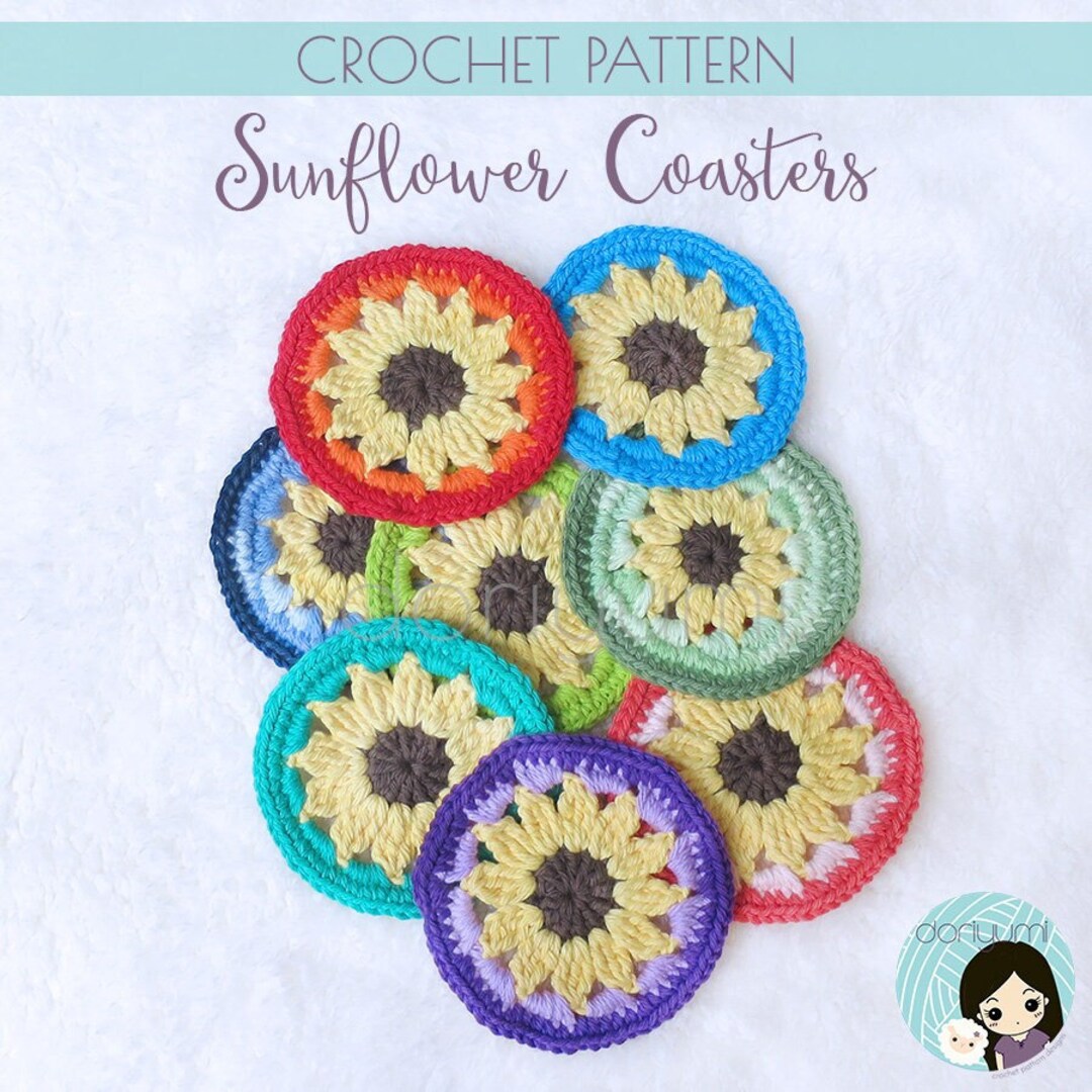 Sunflower Coaster & Holder Crochet Pattern - Etsy