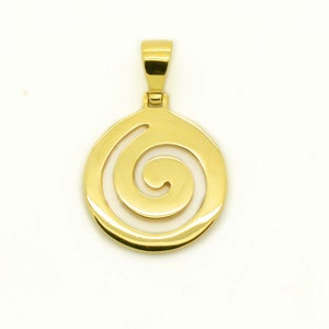 Greek Spiral Pendant, Spiral Gold Pendant, Solid Gold Spiral, Minimal Gold Pendants,  Made In Greece Pendant, Delicate Gold Pendants