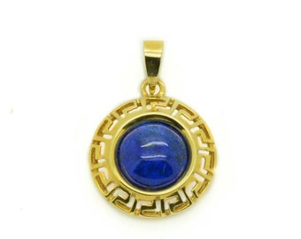 Simple Gold Pendant,  Anniversary Gift Pendant, Lapis Gold Pendant,  Lapis lazuli 14k Gold, 14k Solid Gold Pendant, Delicate Gold Pendants