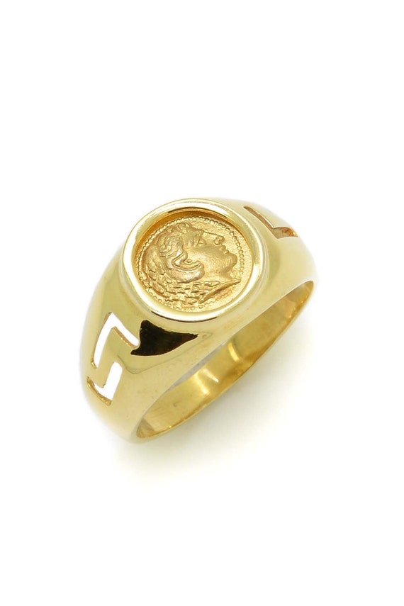 Gold Mens Ring 20K CZ stone wedding engagement Christmas gift for husband |  eBay