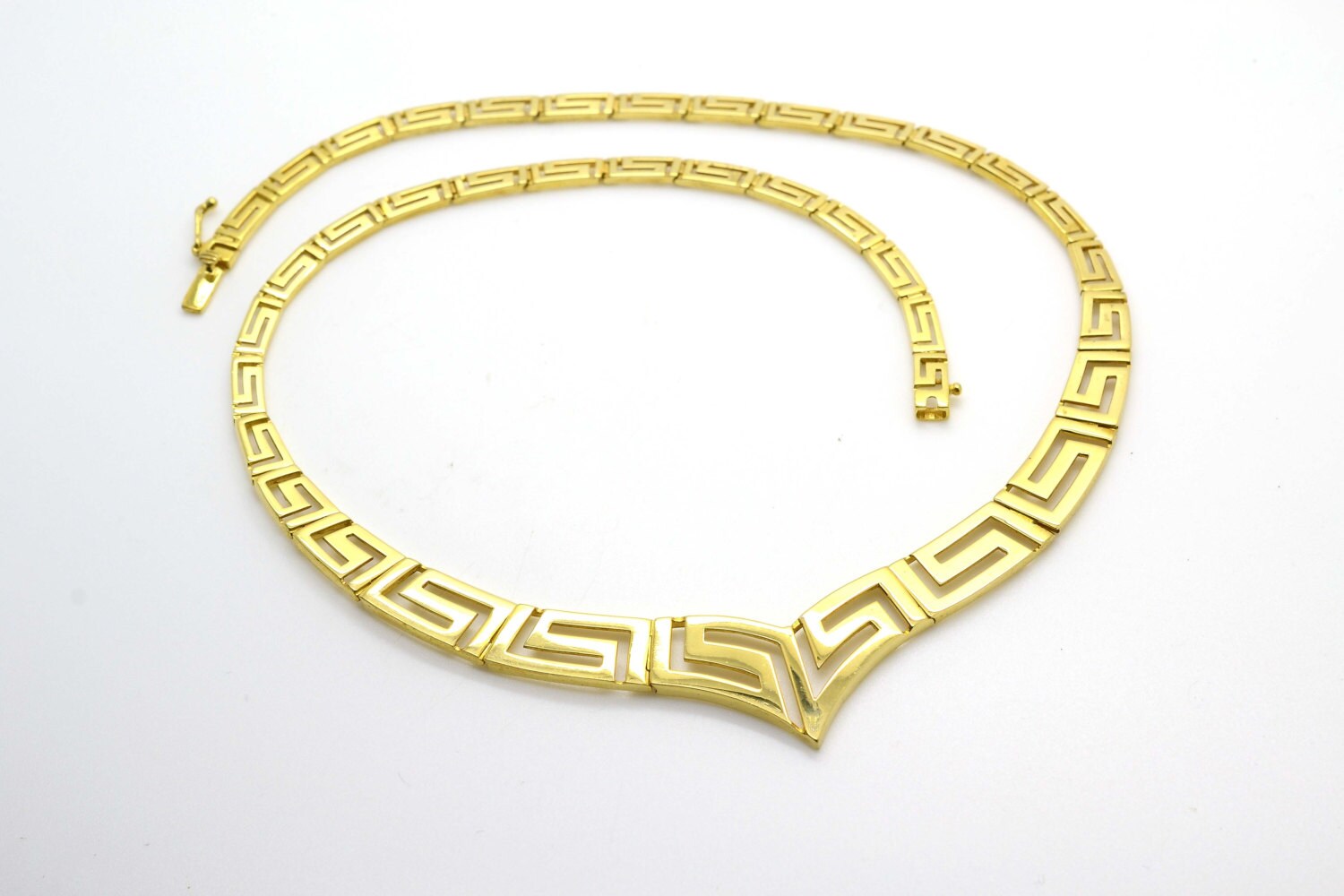 NEW WOMEN'S GREEK KEY NECKLACE & EARRING, BRACELET SET YELLOW GOLD PLATED  BEAUTY | eBay
