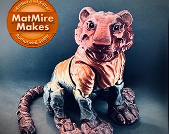 Striped Tiger, 3D printed, articulated and flexible
