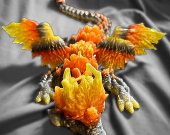 Autumn Wing Dragon - Articulated 3D Printed Fantasy Creature with Foldable Wings!