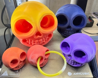 Skully Gumball, 3D printed skull, desktop display, pendant, decor
