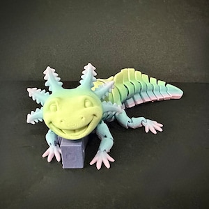 Axolotls mignons (redux et original), imprimés en 3D, sur commande, créature flexible