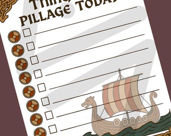 Things to Pillage Today - Viking Daily To-Do List - Printable
