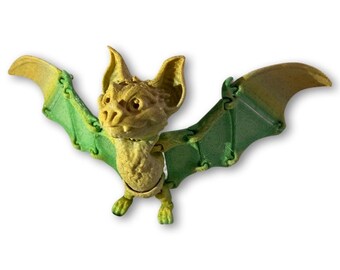 3D Printed Flexible Bat with Flapping Wings & Display Stand