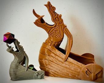 Viking Dragon Longboat Dice Tower - Epic RPG Adventure