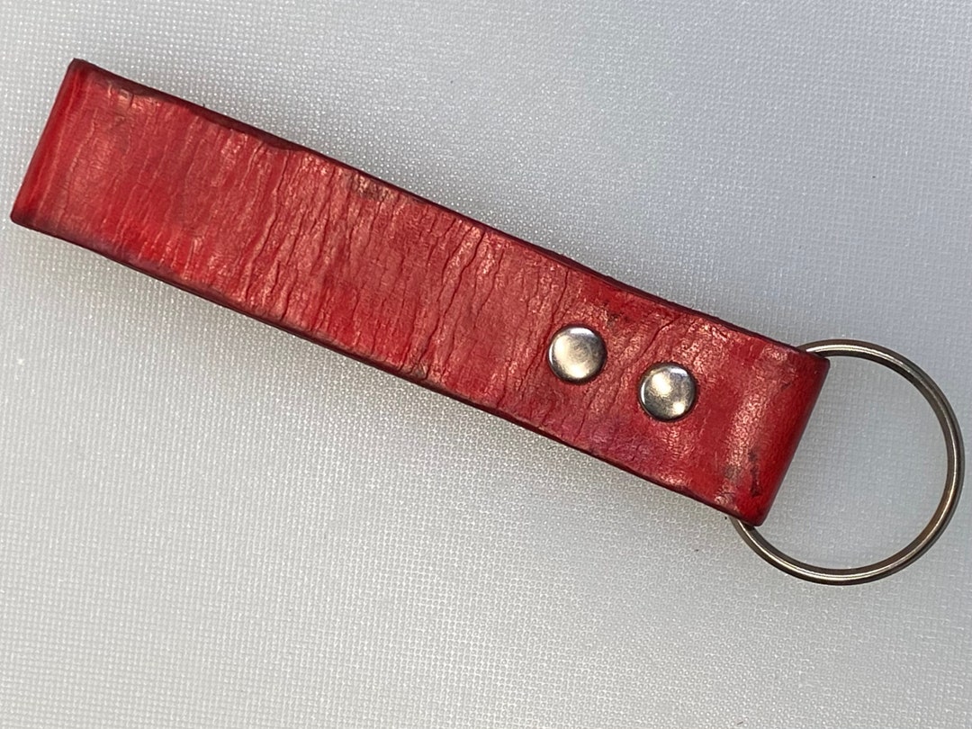 Red Leather Belt Loop Key Chain One of a Kind Zombie Etsy