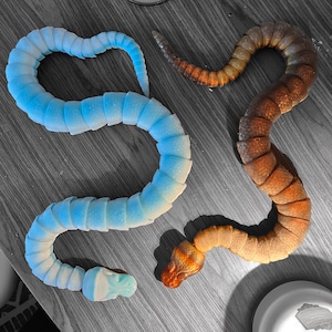 Articulated Ball Python Snakes, 3D Printed, fidget toy, made to order, flexi toy