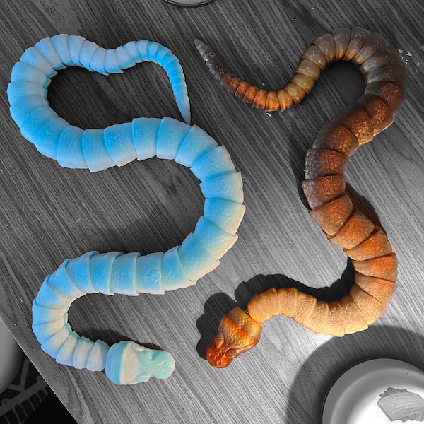 Articulated Ball Python Snakes, 3D Printed, fidget toy, made to order, flexi toy