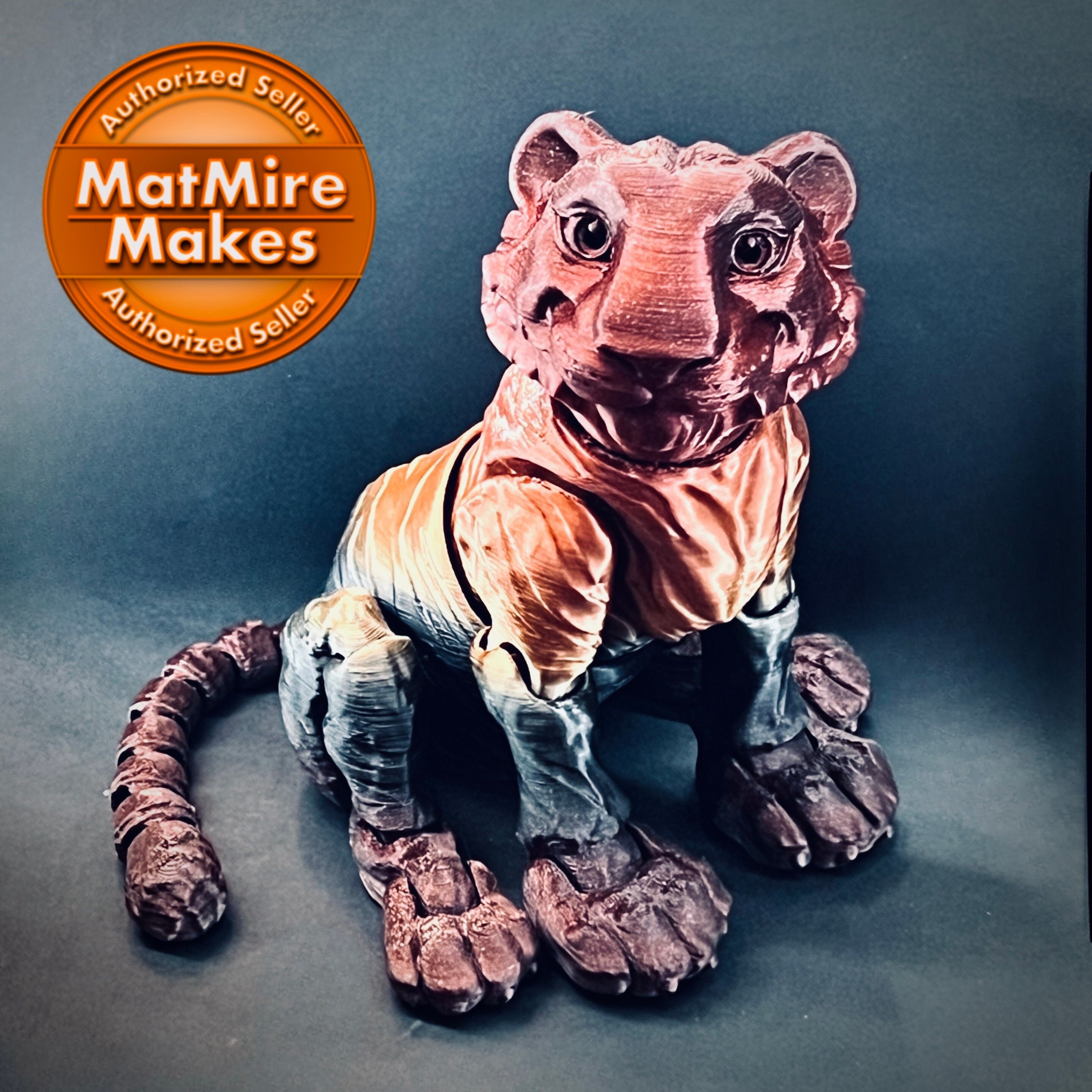 Bengal Tiger Running 3D Printed Miniature Figurine 