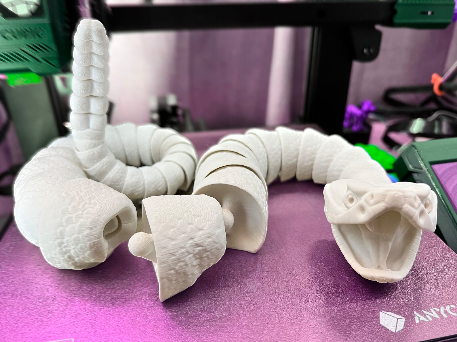 3D Printed Rattlesnake, Fully Articulated, Realistic Jaw Motion and ...