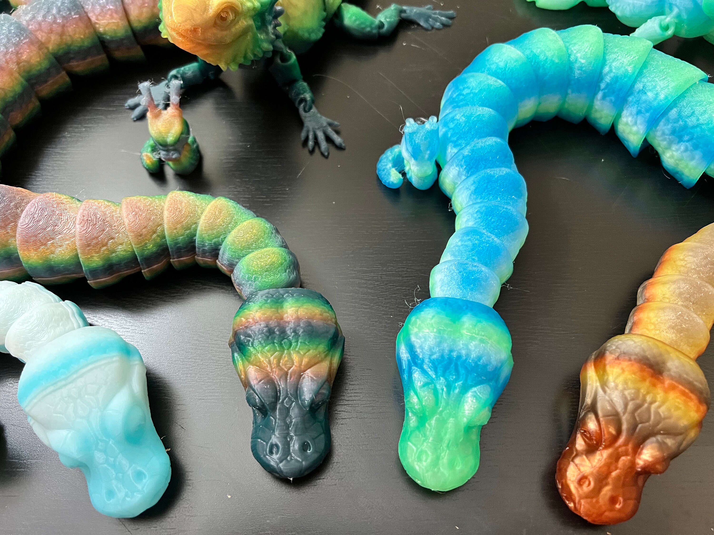 Articulated Ball Python Snakes, 3D Printed, Fidget Toy, Made to Order ...