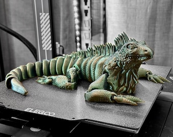 Flexi Iguana, 3D Printed, Articulated Design, Made to Order