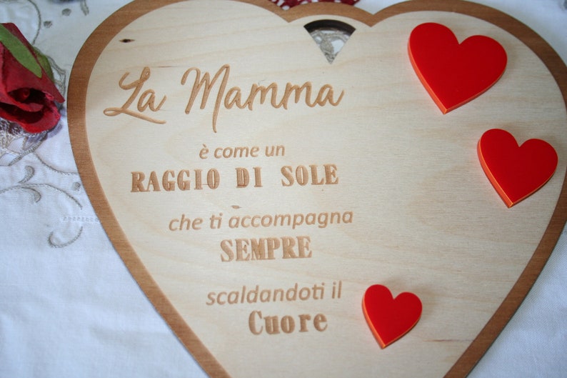 FVIZAL Targa a forma di cuore in acrilico regalo di compleanno per mamma dalle figlie regali significativi per madre mamma