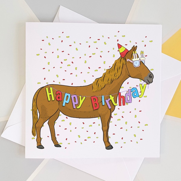 Horse Birthday Card, Horse Card, Funny Horse Card, Horse Owner, Horse Birthday, Horse Gift, Horse Birthday Party, Horse Lover Card