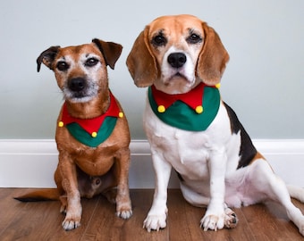 Elf dog bandana, Christmas dog bandana, elf dog costume, holiday dog outfit, Green dog collar, cute Christmas collar, dog lover gift
