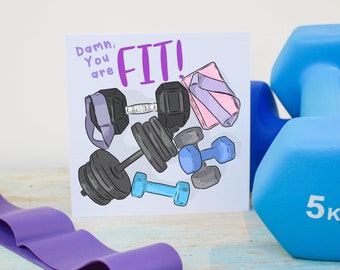 You Are Fit, Weights Card, Dumbell Card, Fitness Card, Gym Lover Card, Weights Card For Him, Gym Card For Her, Fit Boyfriend, Fit Girlfriend