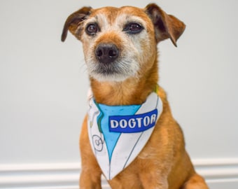 Doctor Dog Bandana, Casual Style Dog Bandana, Over The Collar Dog Bandana, Dog Fancy Dress Doctor, Dog Medical Outfit, Dog Nurse Bandana