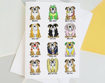 Bulldog Card, Bulldog Birthday Card, Funny Dog Card, Bulldog Gift, Pet Birthday,Bulldog Dad, Birthday Pun, Funny Dog Birthday, Dog Mum