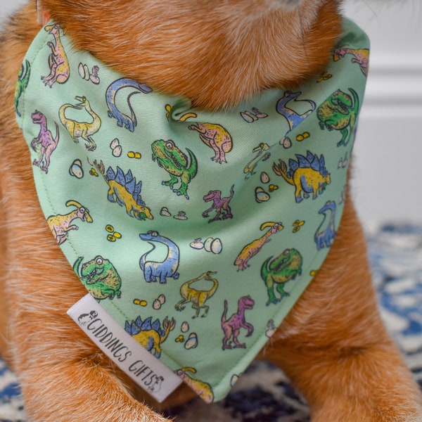 Dinosaur Dog Bandana, Green Dog Bandana, Casual Dog Bandana, Dinosaurs Dog, Dinosaurs Dog Accessories, Fun Dog Bandana, Dog Clothing