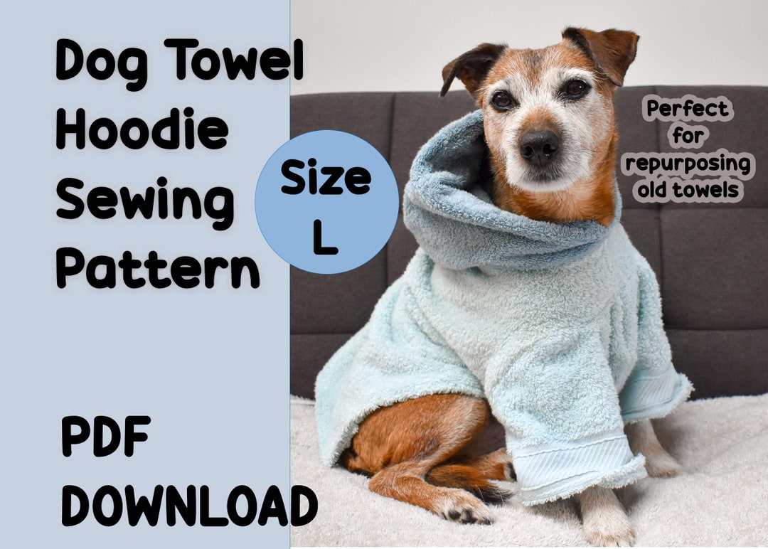 Dog Hoodie Pattern, Size LARGE, Puppy Clothing Sew Tutorial, PDF Sewing