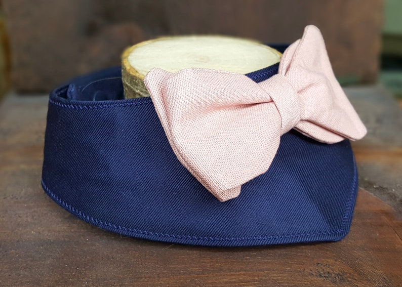 Dog wedding attire, pink dog bow, blue dog bandana, best dog bandana, Dog costume, Dog bow tie, Dog wedding Outfit. Dusty pink bow, image 8